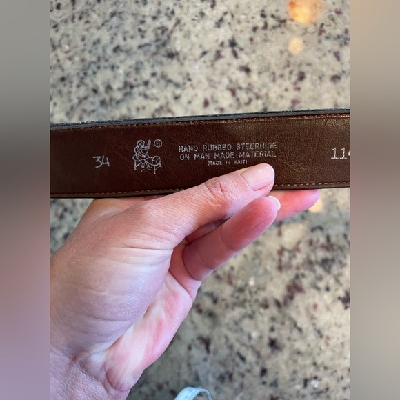 Brown Leather Belt 32 - Picture 3 of 4